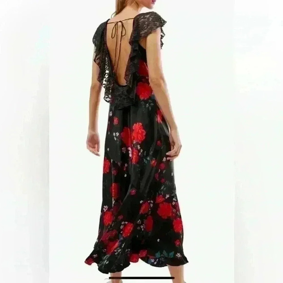 COPY - NWT FREE PEOPLE WARM HEARTS LACE & SATIN MAXI DRESS IN SIZE XS - Picture 4 of 11